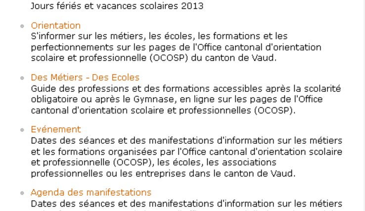 Liste des pages les plus populaires du domaine "formation" au 14.08.2012.