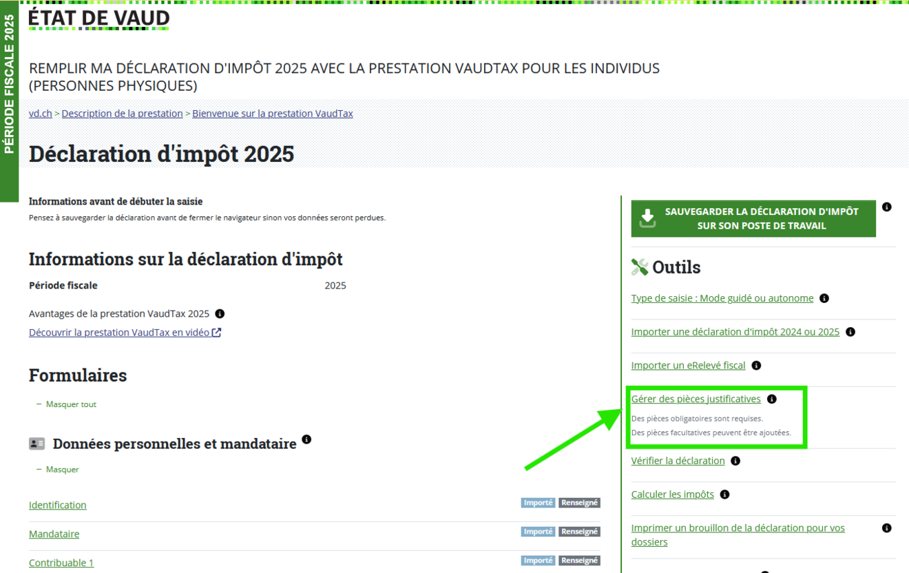 Pièces justificatives