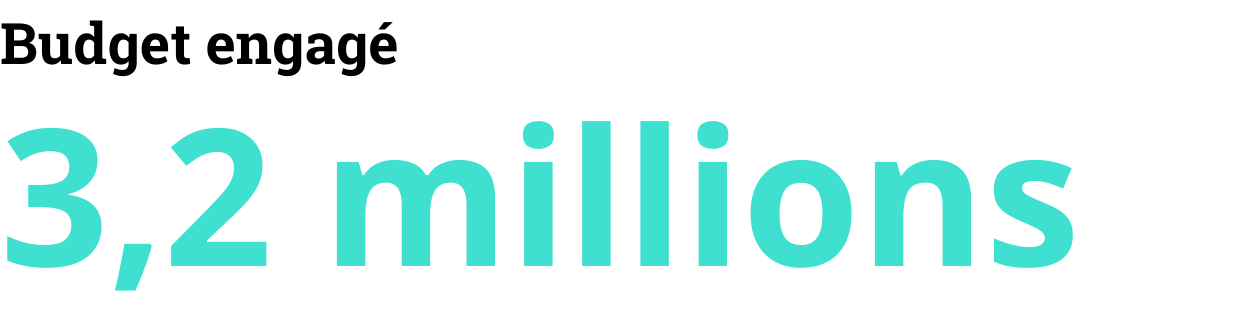 Budget engagé: 3.2 millions