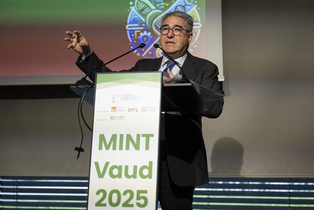 Etat de Vaud Salon Mint 2025 Le chef du DEF lors de la conférence de presse sur le salon MINT
