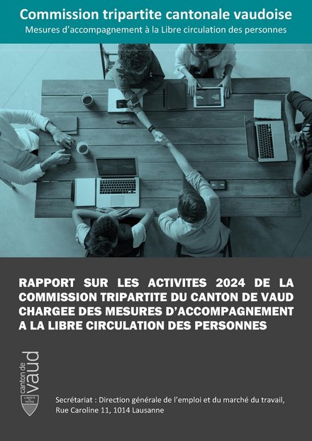 Couverture du rapport d'activité de la commission tripartite vaudoise 2024