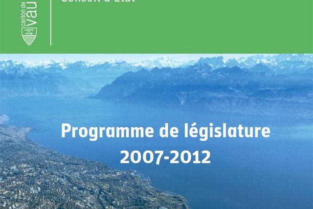 Page de couverture du programme de législature 2007-2012