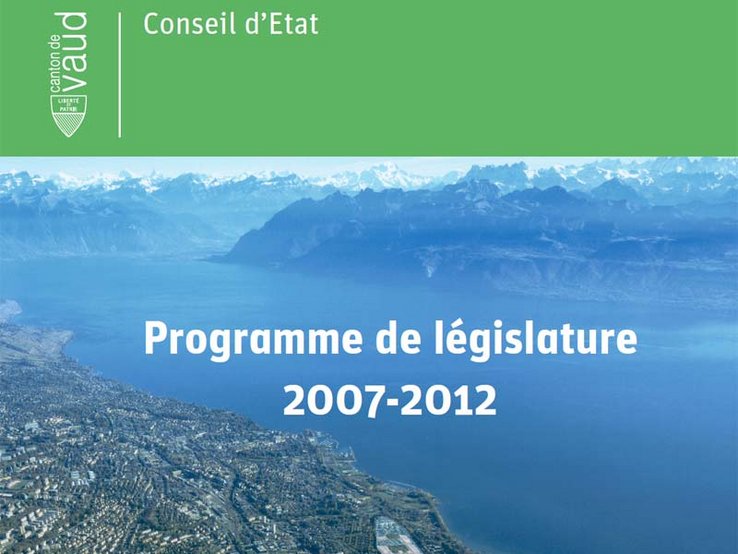 Page de couverture du programme de législature 2007-2012