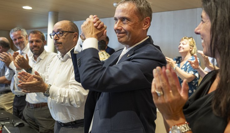 Patrick Simonin félicité par ses collègues du Grand Conseil Patrick Simonin félicité par ses collègues