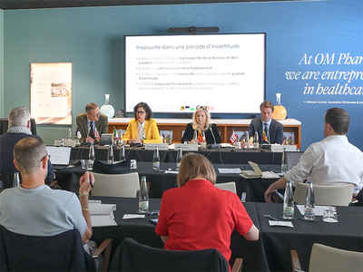 Image des chefs des gouvernements, vaudois, genevois, fribourgeois et bernois