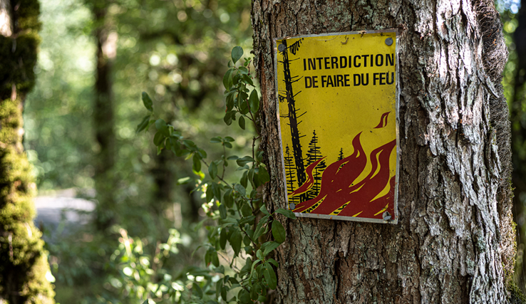 panneau d'interdiction de feux 