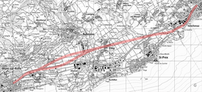 tracé du tunnel sur fond de carte du Guichet cartographique vaudois