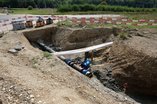 Août 2017 - Route Vufflens - Giratoire Sud : mise en place de la conduite d'eau potable