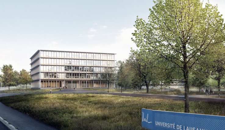 Vue de synthèse du bâtiment projeté.