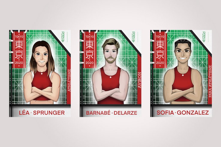 Les trois portraits dessinés.