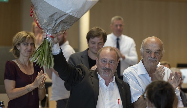 Stéphane Montangero félicité par ses collègues de parti