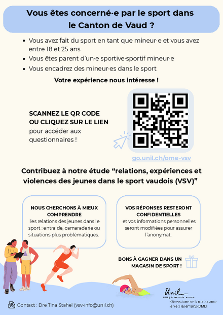 Etude "relations, expériences et violences des jeunes dans le sport vaudois (VSV)"