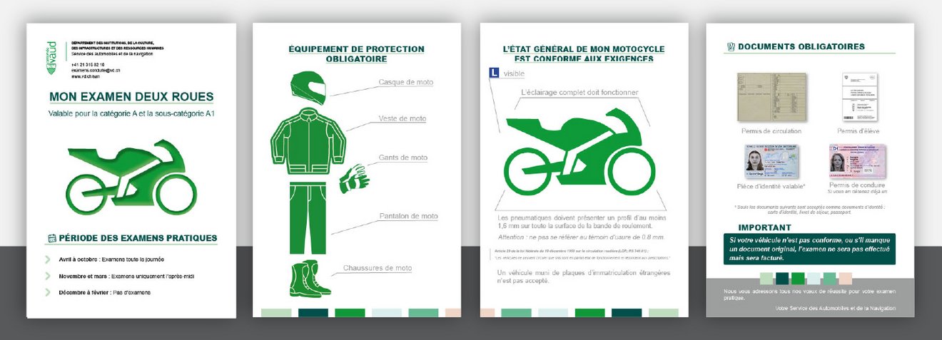 Illustration du dépliant "Mon examen deux roues"