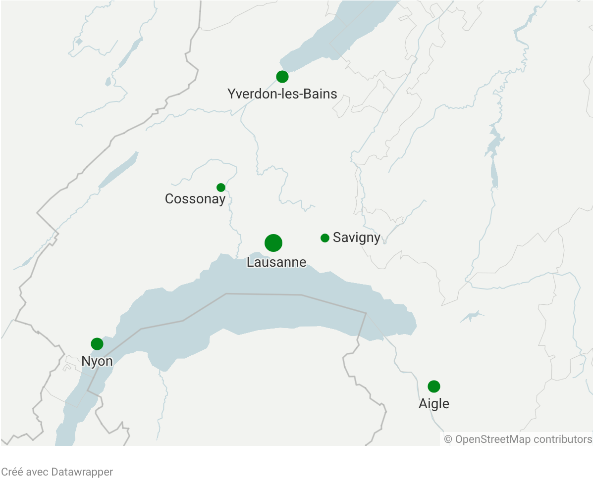 Carte des centres du SAN