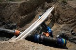 Août 2017 - Route Vufflens - Giratoire Sud : mise en place de la conduite d'eau potable