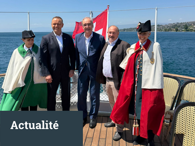 Photo des présidents de la Suisse, de la Pologne et du Canton de Vaud