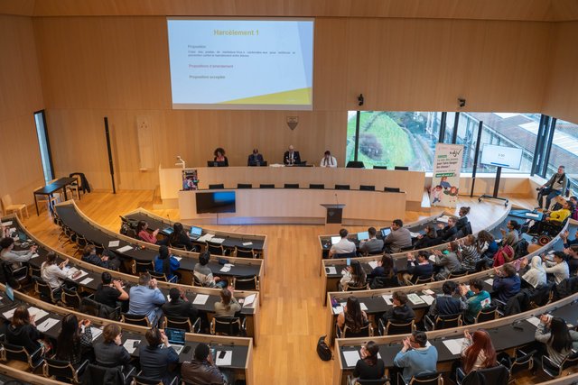 Vue du haut de l'amphitheatre du parlement