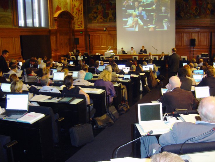 le Grand Conseil en séance plénière au Palais de Rumine.