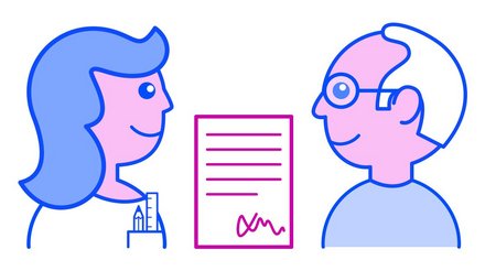 L'illustration montre la rencontre avec un ergothérapeute