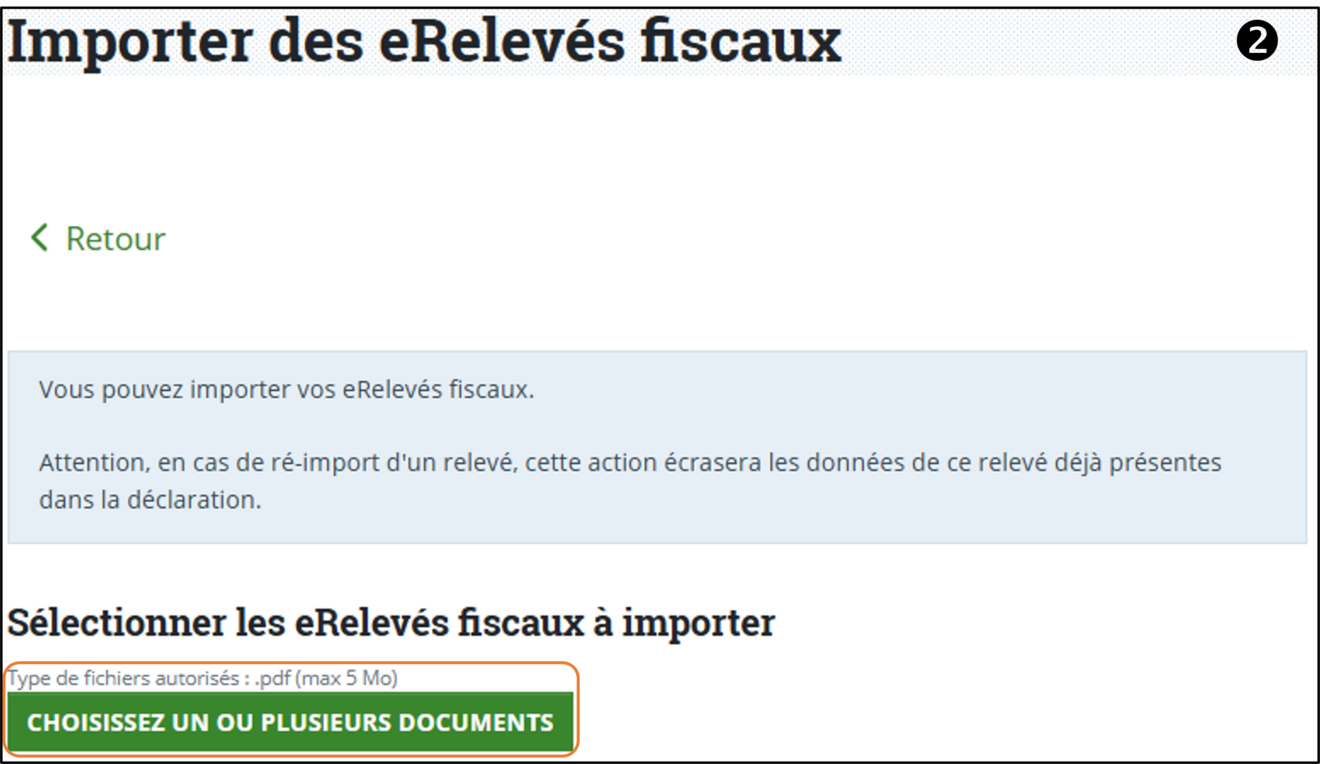 Import eRelevé fiscal 2