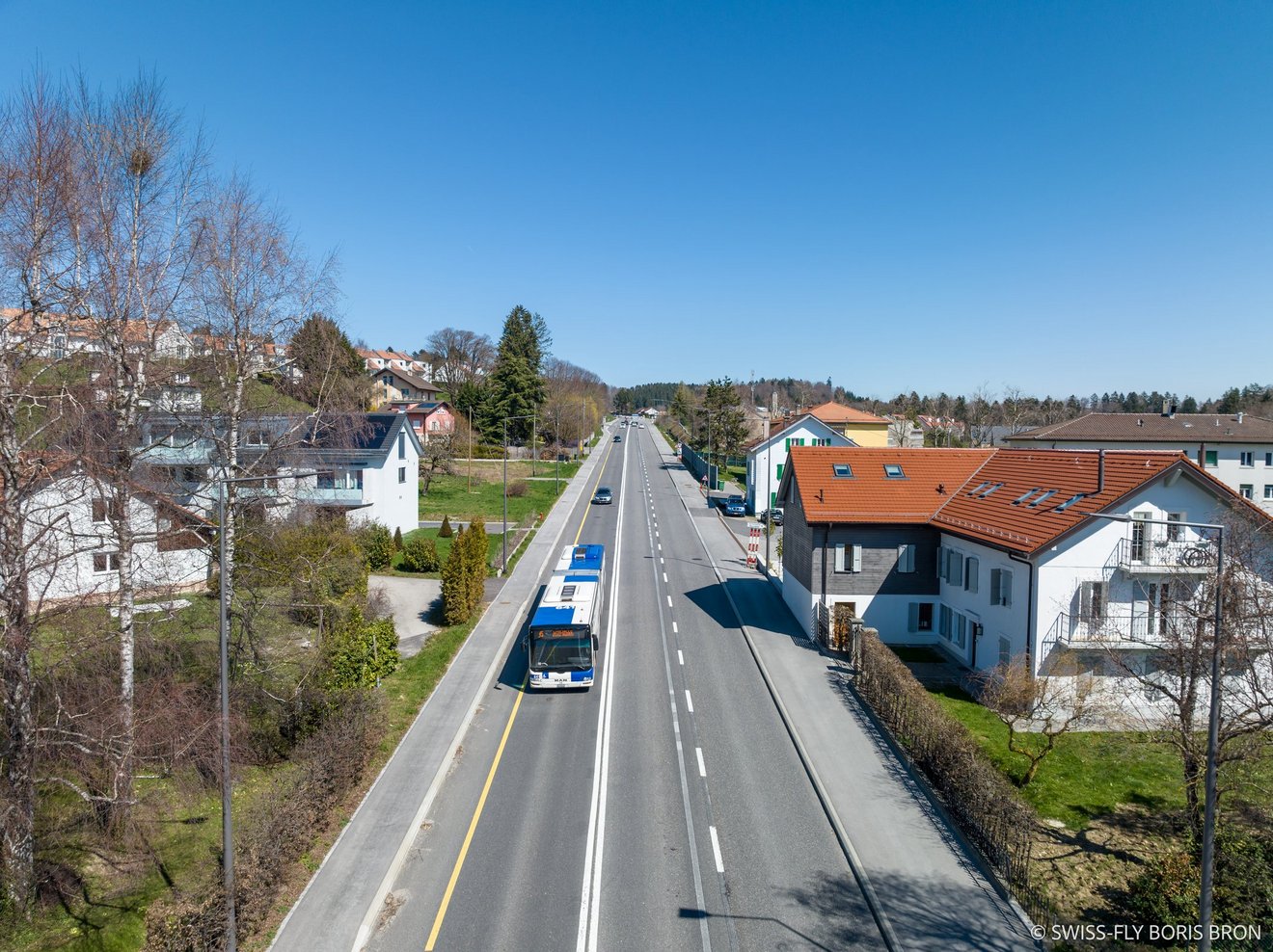 © Swiss-Fly Boris Bron / vue aérienne de la route de Berne