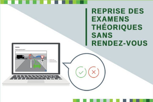 Reprise des examens théoriques sans rendez-vous