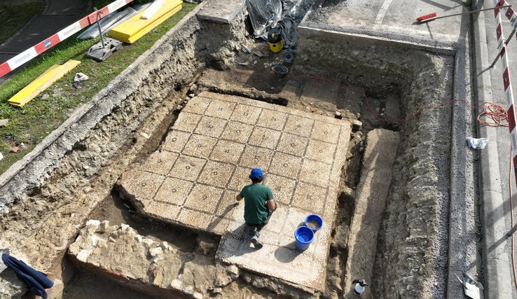 Image de l'une des deux mosaïques découvertes.