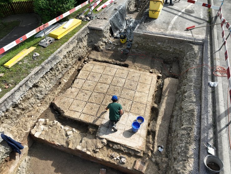 Image de l'une des deux mosaïques découvertes.