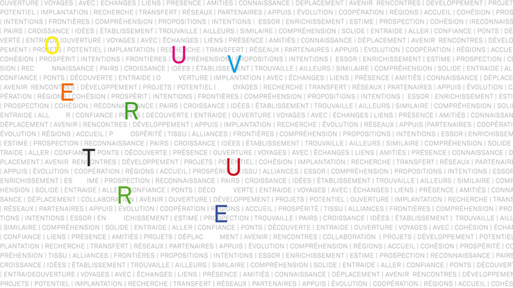 page de garde de la carte de vœux avec le mot "OUVERTURE"