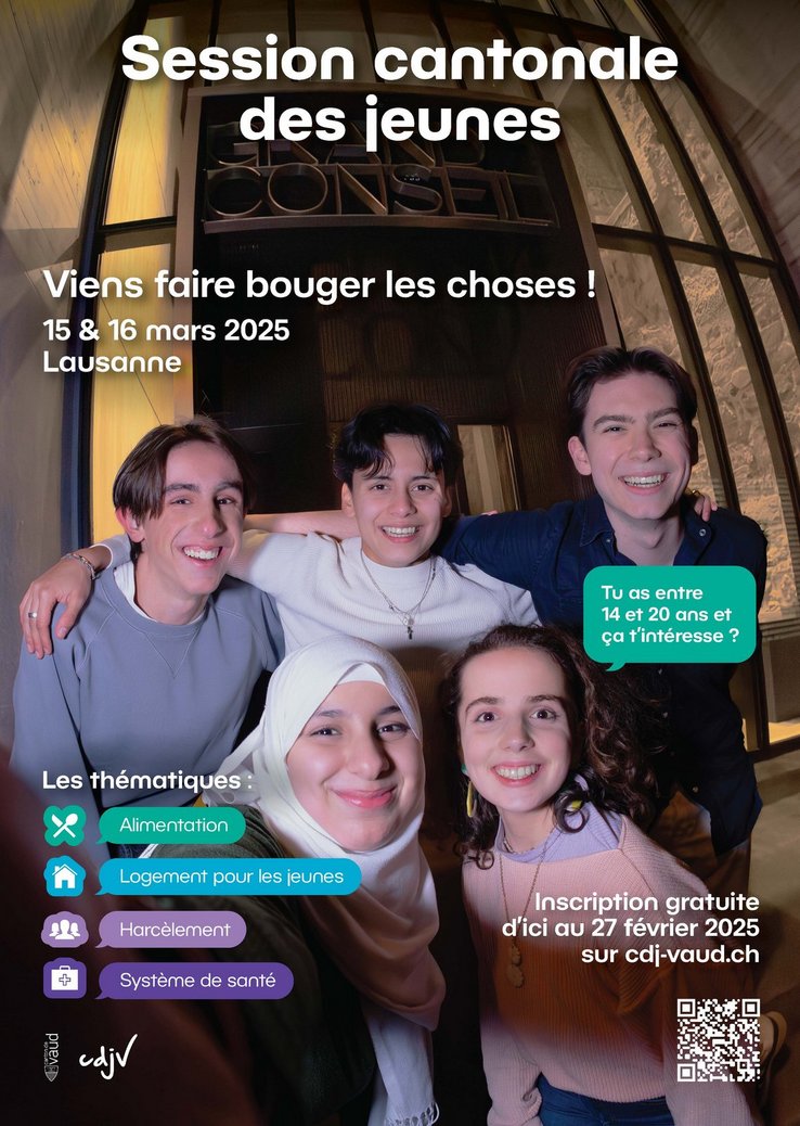 Affiche de la Session cantonale des jeunes 2025