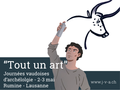 un jeune sprayeur graphe une tête de bison à la manière des dessins préhistoriques