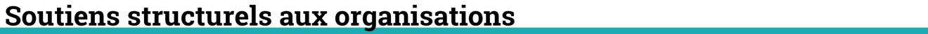 Soutiens structurels aux organisations