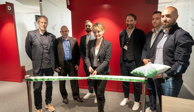 Inauguration du Centre de biométrie par Isabelle Moret. Conseillère d'Etat