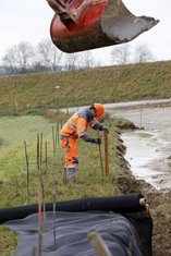 Février 2016 - Route Penthaz - Construction des drainages de bord de route