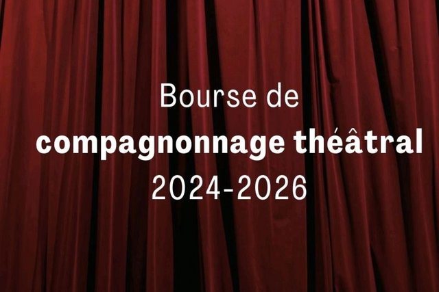 Image de rideau de théâtre "Bourse de compagnonnage théâtrale 2024-2026"