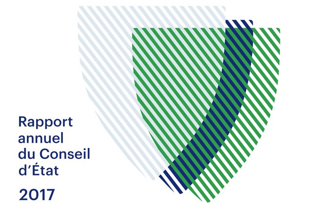 Rapport annuel du Conseil d'Etat, graphisme de couverture