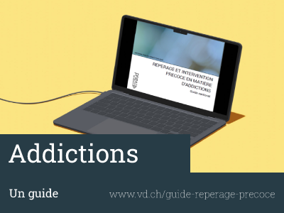 Illustration: un ordinateur ouvert. L'écran est ouvert à la page qui présente le guide.