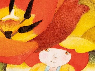 Affiche de l'exposition "Etienne Delessert. Illuminateur", Yok-Yok La Tulipe, aquarelle sur papier, 2012, BCU Lausanne, Fonds Etienne Delessert, IC DELE.01.02