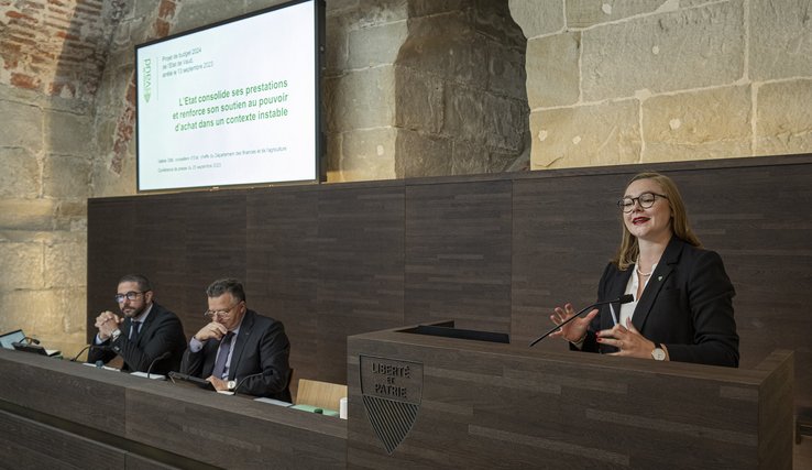 Etat de Vaud V Dittli présentant le budget 2024