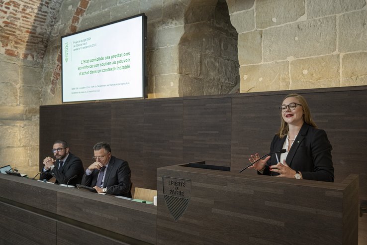 Etat de Vaud V Dittli présentant le budget 2024