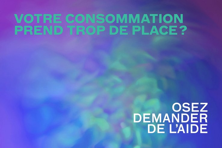 Image de la campagne avec le slogan "osez demander de l'aide"