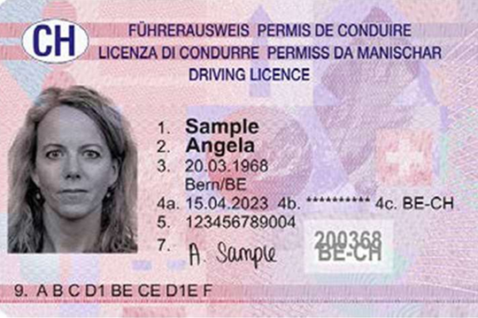 Specimen permis de conduire