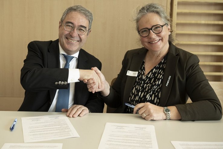 La conseillère d'Etat fribourgeoise Sylvie Bonvin-Sansonnens et le conseiller d'Etat vaudois Frédéric Borloz.