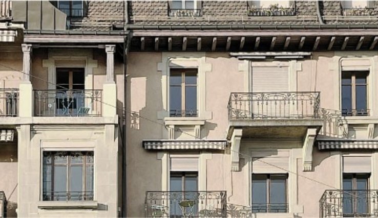 vue Façade d'un îlot urbain du début du XXe, Lausanne 