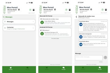 Exemples de visuels côté parents. Les graphismes sont susceptibles d'évoluer, tout comme les fonctionnalités.