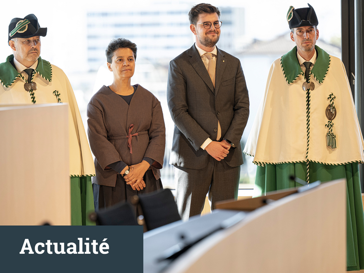 Ariane Morin et Quentin Racine avant leur assermentation devant le plénum
