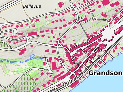 plan de base à l'échelle 1 dix-millième dans sa variante couleur.