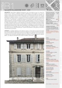 Première page de la fiche B1 "Maison villageoise du XVIIIe - XIVe siècle"
