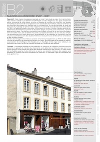 Première page de la fiche B2 "Maison bourgeoise du XVIIIe–XIXe siècle"