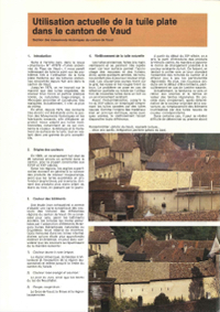 Page de couverture de la publication "Utilisation actuelle de la tuile plate dans le canton de Vaud"